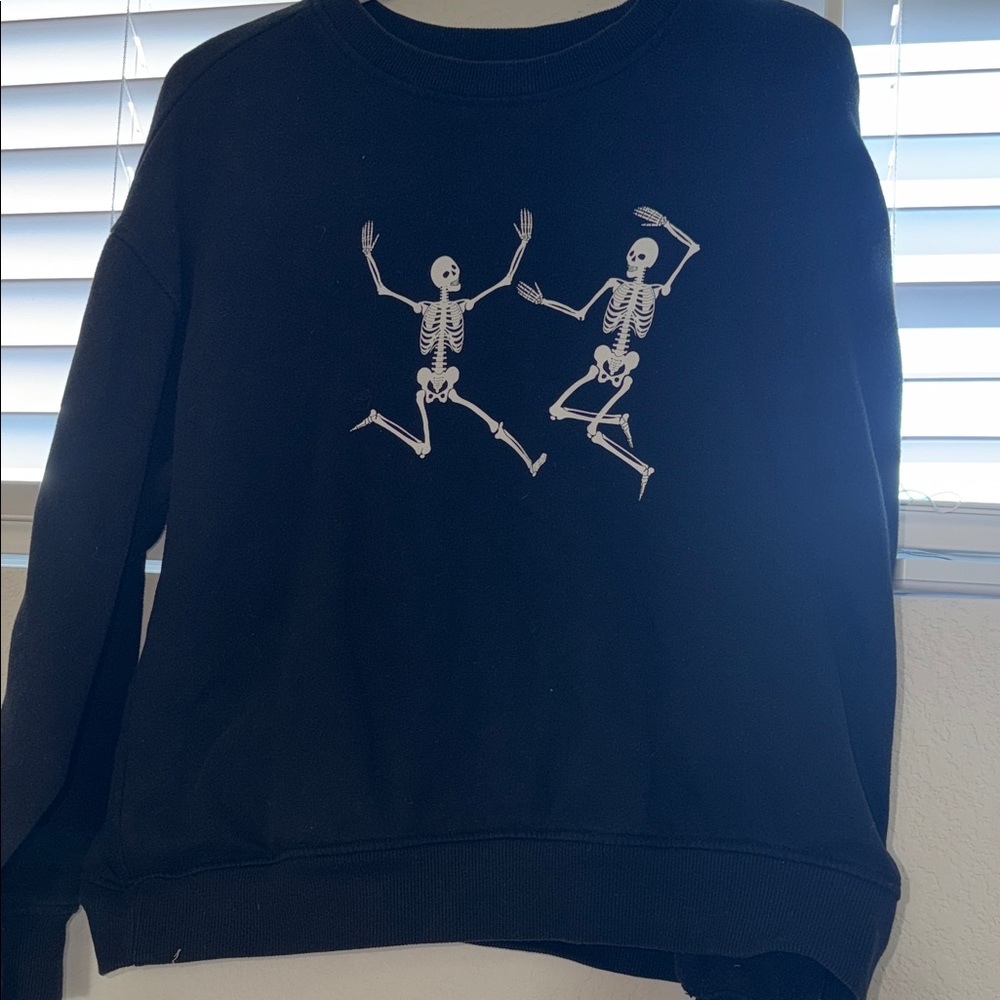 Forever 21 Skeletons Black Crewneck Sweater